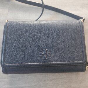 Tory Burch Thea Flat Wallet Crossbody Navy